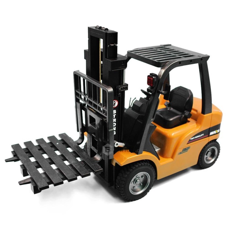 HUINA 1577 1/10 Yüksek Kalite RC Model Forklift Vinç Uzaktan Kumandalı Metal İş Makinası - 2.4G 8 Kanal Full Fonksiyon Sesli ve Işıklı