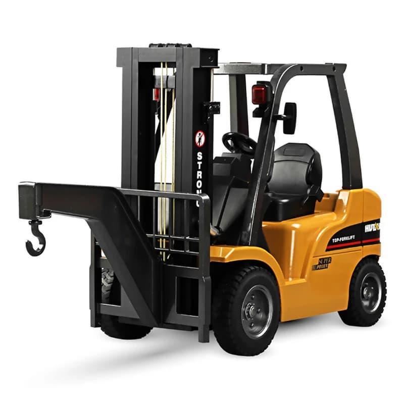 HUINA 1577 1/10 Yüksek Kalite RC Model Forklift Vinç Uzaktan Kumandalı Metal İş Makinası - 2.4G 8 Kanal Full Fonksiyon Sesli ve Işıklı