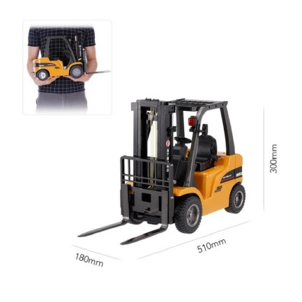 HUINA 1577 1/10 Yüksek Kalite Forklift Vinç İş Makinesi Metal Uzaktan Kumandalı RC Model - 2.4G 8CH Gerçekçi Similasyon Ses ve Işık Sistemi - Thumbnail