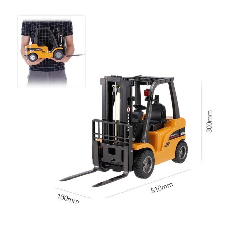 HUINA 1577 1/10 Yüksek Kalite Forklift Vinç İş Makinesi Metal Uzaktan Kumandalı RC Model - 2.4G 8CH Gerçekçi Similasyon Ses ve Işık Sistemi