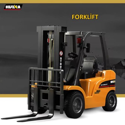 HUINA 1577 1/10 Yüksek Kalite Forklift Vinç İş Makinesi Metal Uzaktan Kumandalı RC Model - 2.4G 8CH Gerçekçi Similasyon Ses ve Işık Sistemi - Thumbnail