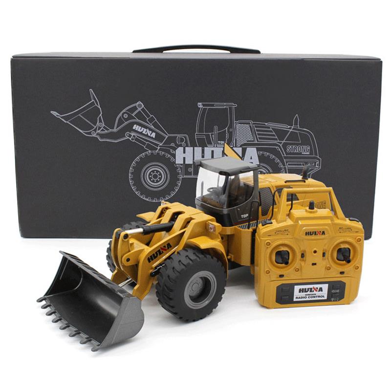 HUINA 1583 1/14 10CH FULL METAL Uzaktan Kumandalı Profesyonel RC Model Wheel Loader Damper Dozer Kamyon İş Makinesi -6 KG AĞIRLIK-2.4G Full Fonksiyon Sesli&Işıklı
