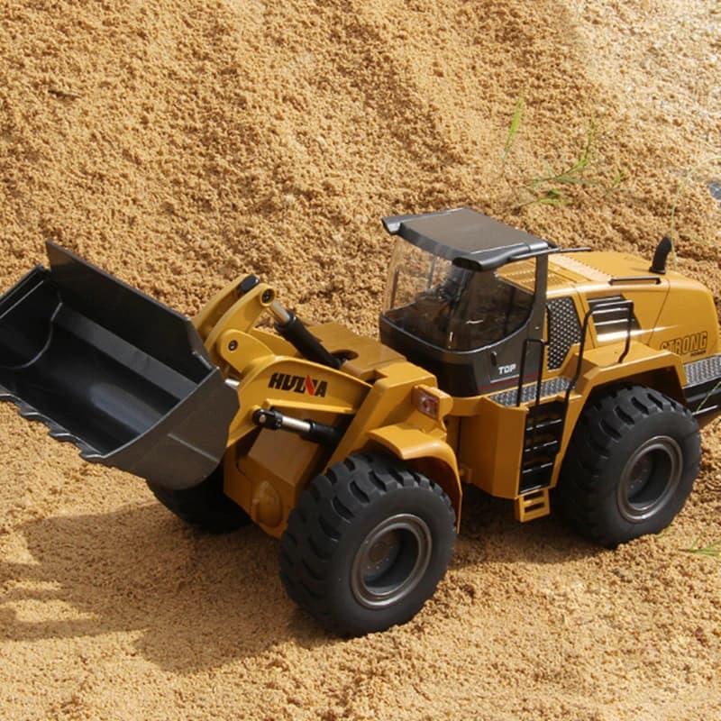 HUINA 1583 1/14 10CH FULL METAL Uzaktan Kumandalı Profesyonel RC Model Wheel Loader Damper Dozer Kamyon İş Makinesi -6 KG AĞIRLIK-2.4G Full Fonksiyon Sesli&Işıklı