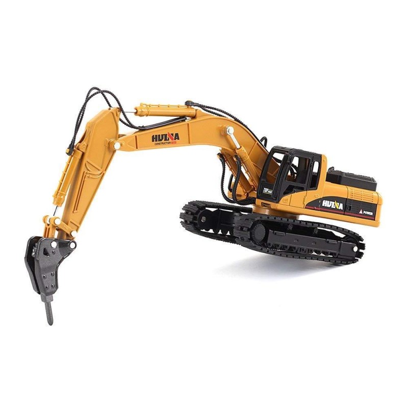 HUINA 1560 1/14 Yüksek Kalite 16 Kanal RC Model Ekskavatör Kırıcı Ataşmanlı Delici Matkap Uzaktan Kumandalı Çok Fonksiyonlu Metal İş Makinası - 2.4G Full Fonksiyon Sesli ve Işıklı