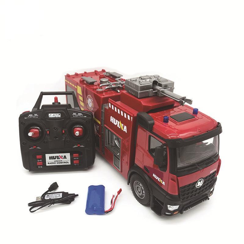 HUINA 1562 1/14 22CH Yüksek Kalite RC Model Uzaktan Kumandalı Yangın Söndürme İtfaiye Kamyonu İş Makinesi - Su Püskürtme Fonksiyonlu -2.4G Full Fonksiyon Sesli&Işıklı