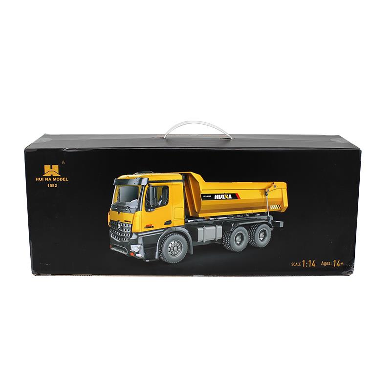 HUINA 1582 1/14 10 Kanal FULL METAL RC Model Profesyonel Uzaktan Kumandalı Damperli Kamyon İş Makinası - 2.4G Full Fonksiyon Sesli ve Işıklı
