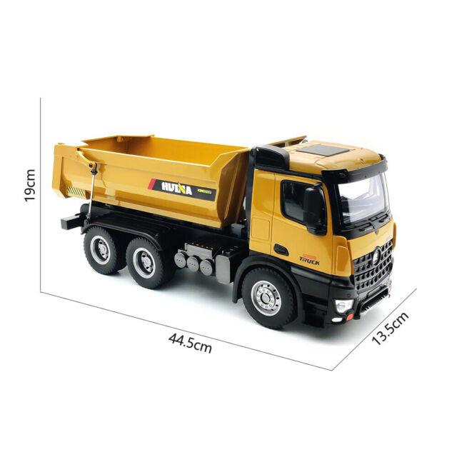 HUINA 1582 1/14 10 Kanal FULL METAL RC Model Profesyonel Uzaktan Kumandalı Damperli Kamyon İş Makinası - 2.4G Full Fonksiyon Sesli ve Işıklı