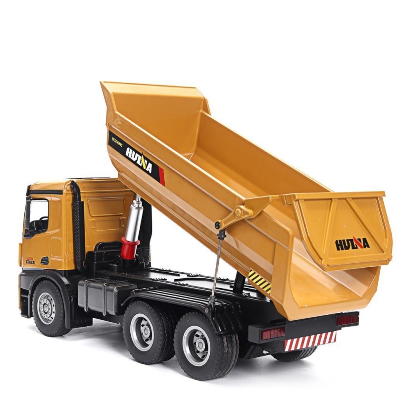 HUINA 1582 1/14 10 Kanal FULL METAL RC Model Profesyonel Uzaktan Kumandalı Damperli Kamyon İş Makinası - 2.4G Full Fonksiyon Sesli ve Işıklı
