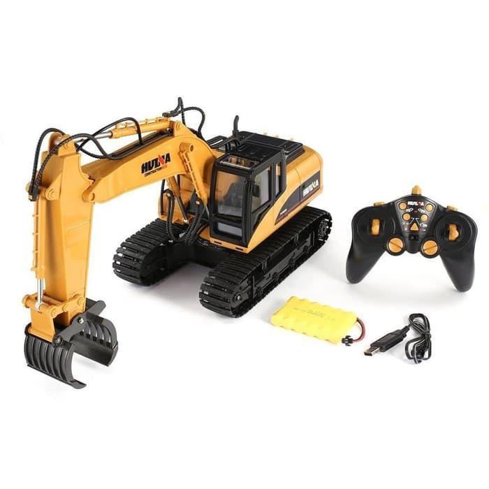 HUINA 1570 1/14 Yüksek Kalite RC Model Paletli Ekskavatör Kereste Taşıma Kepçesi Uzaktan Kumandalı Çok Fonksiyonlu İş Makinesi -2.4G Full Fonksiyon Sesli&Işıklı