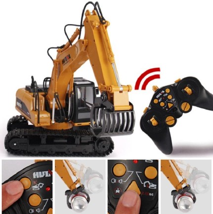 HUINA 1570 1/14 Yüksek Kalite RC Model Paletli Ekskavatör Kereste Taşıma Kepçesi Uzaktan Kumandalı Çok Fonksiyonlu İş Makinesi -2.4G Full Fonksiyon Sesli&Işıklı - Thumbnail