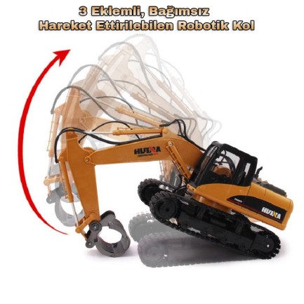 HUINA 1570 1/14 Yüksek Kalite RC Model Paletli Ekskavatör Kereste Taşıma Kepçesi Uzaktan Kumandalı Çok Fonksiyonlu İş Makinesi -2.4G Full Fonksiyon Sesli&Işıklı - Thumbnail