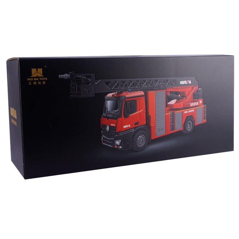 HUINA 1561 1/14 22 Kanal Yüksek Kalite RC Model Uzaktan Kumandalı Merdivenli Yangın Söndürme İtfaiye Kamyonu - Su Püskürtme Fonksiyonlu - 2.4G Full Fonksiyon Sesli ve Işıklı