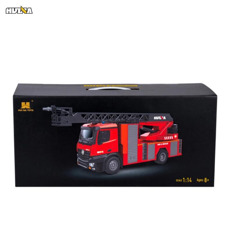 HUINA 1561 1/14 22CH Yüksek Kalite RC Model Uzaktan Kumandalı Merdivenli Yangın Söndürme İtfaiye Kamyonu İş Makinesi -Su Püskürtme Fonksiyonlu-2.4G Full Fonksiyon Sesli&Işıklı