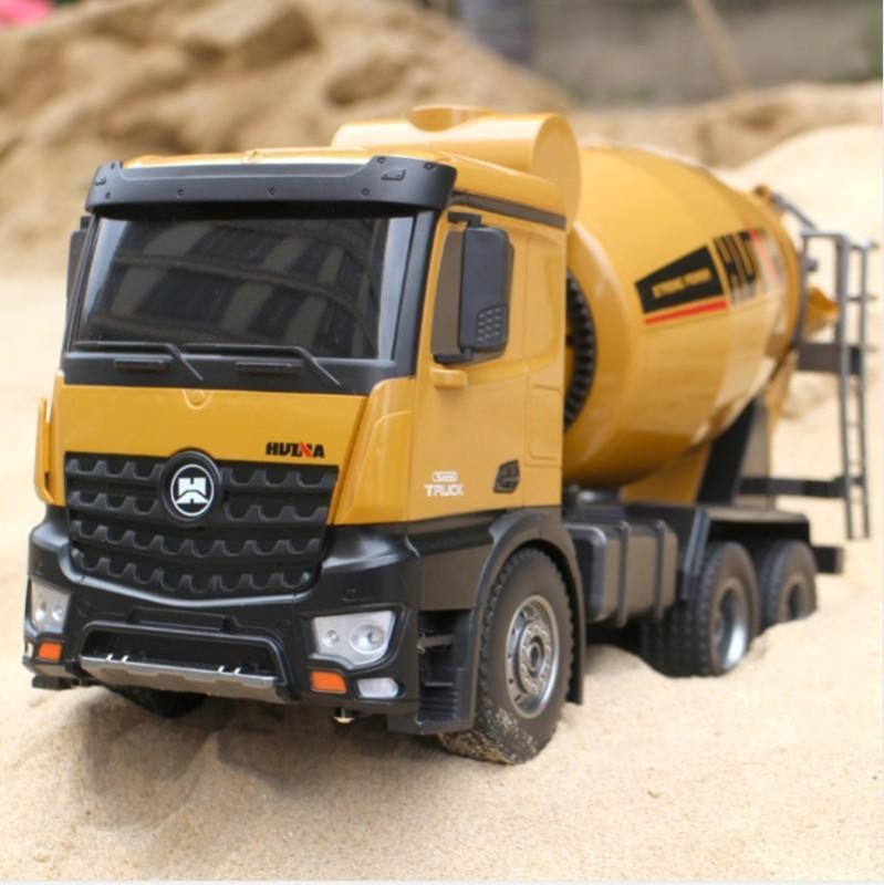 HUINA 1574 1/14 10 Kanal Yüksek Kalite RC Model Çimento Mikseri Kamyon Uzaktan Kumandalı İş Makinası - 2.4G Full Fonksiyon Sesli ve Işıklı