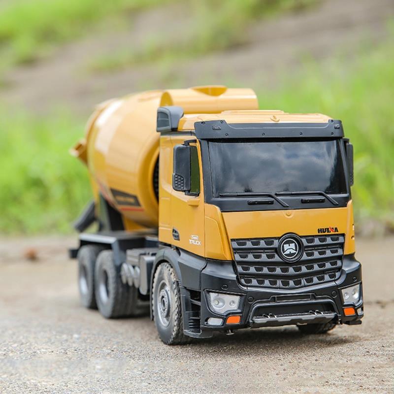 HUINA 1574 1/14 10 Kanal Yüksek Kalite RC Model Çimento Mikseri Kamyon Uzaktan Kumandalı İş Makinası - 2.4G Full Fonksiyon Sesli ve Işıklı