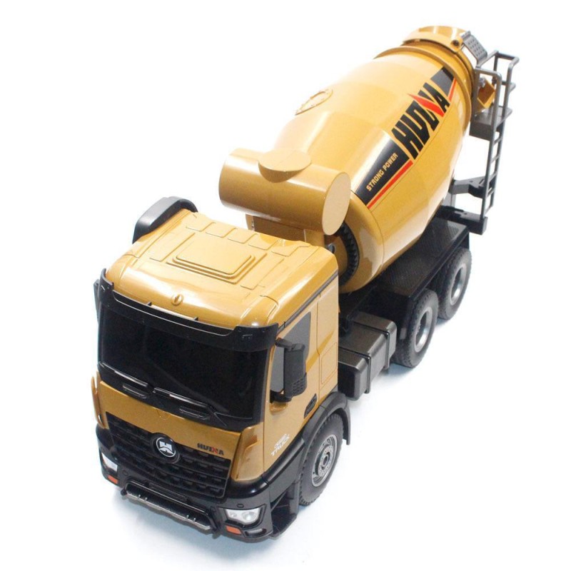 HUINA 1574 1/14 10 Kanal Yüksek Kalite RC Model Çimento Mikseri Kamyon Uzaktan Kumandalı İş Makinası - 2.4G Full Fonksiyon Sesli ve Işıklı