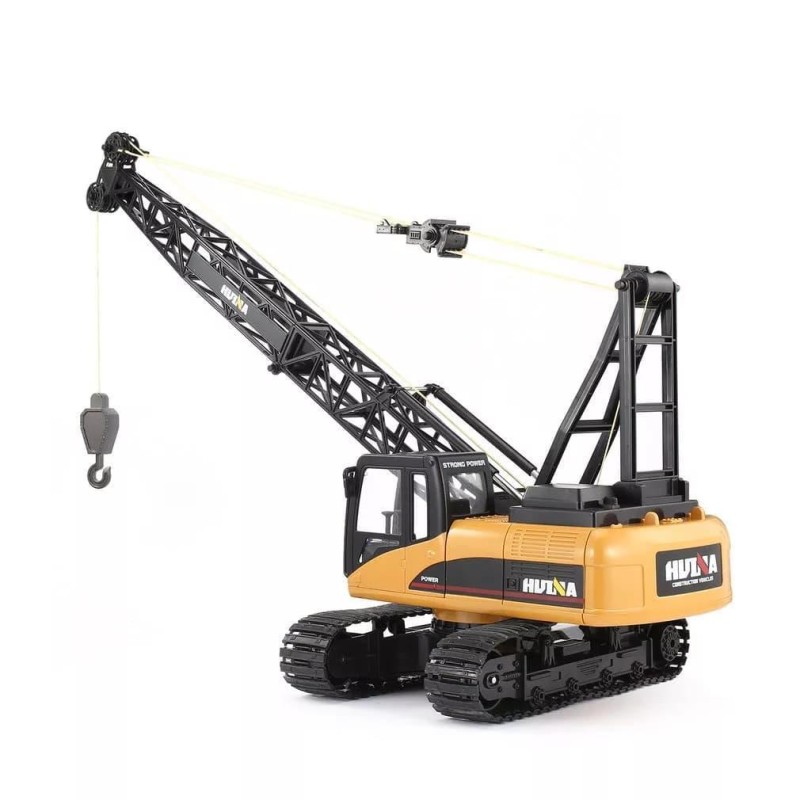 HUINA 1572 1/14 15CH Yüksek Kalite RC Model Ekskavatör Paletli Kancalı Vinç Uzaktan Kumandalı Metal İş Makinesi - 2.4G Sesli&Işıklı
