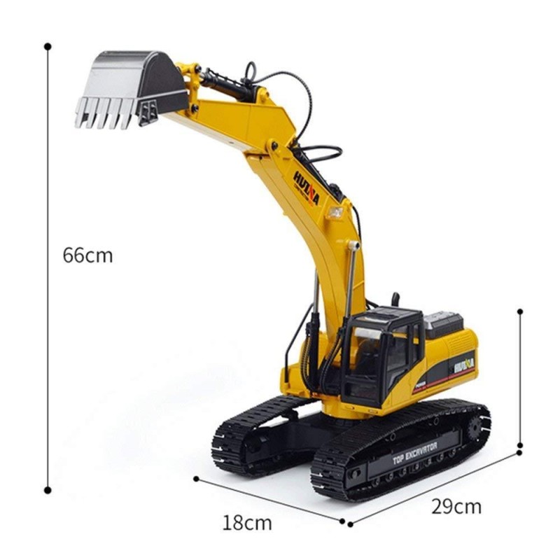 HUINA 1580 V2 1/14 23CH FULL METAL ŞASE RC Model Profesyonel Uzaktan Kumandalı Paletli Kepçe Ekskavatör İş Makinesi -11 KG AĞIRLIK- 2.4G Full Fonksiyon Sesli&Işıklı - Taşıma Çantası Dahil
