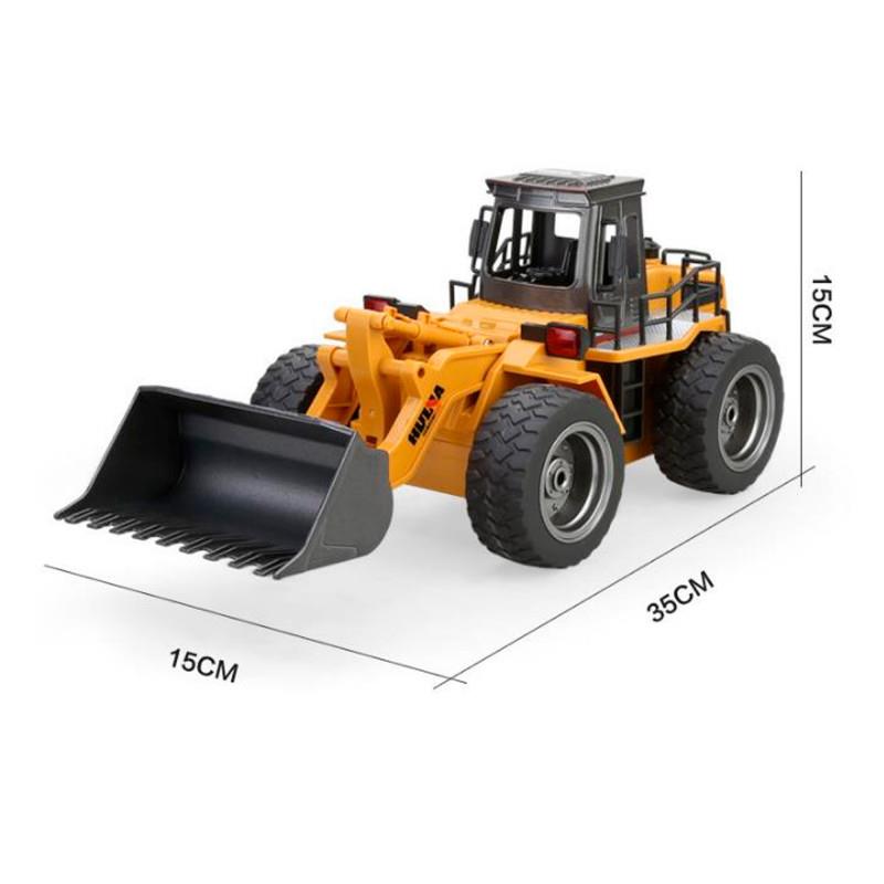 HUINA 1/18 Yüksek Kalite RC Model Buldozer Uzaktan Kumandalı Çok Fonksiyonlu Metal İş Makinası - 2.4G Kumanda Işıklı - 1520