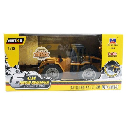 HUINA 1/18 Yüksek Kalite RC Model Buldozer Uzaktan Kumandalı Çok Fonksiyonlu Metal İş Makinası - 2.4G Kumanda Işıklı - 1520 - Thumbnail