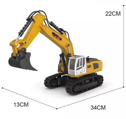 HUINA 1/18 Yüksek Kalite 9 Kanal RC Model Ekskavatör Paletli Kepçe Uzaktan Kumandalı Çok Fonksiyonlu İş Makinası - 2.4G Işıklı - 1331 - Yetişkinler İçindir + 14 - Thumbnail