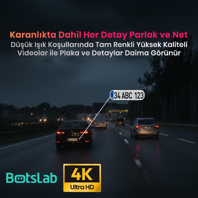 360+ Botslab G980H Pro 4K 3 Kameralı WiFi+GPS Akıllı Araç İçi Kamera +170° Geniş Açı+Süper Kapasitör+Sesli Kontrol+Gece Görüşlü (128GB HAFIZA KARTI HEDİYELİ)