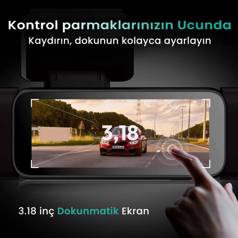 360+ Botslab G980H Pro 3K 4 Kameralı Wifi+GPS Akıllı Araç İçi Kamera +170° Geniş Açı+Süper Kapasitör+Sesli Kontrol+Gece Görüşlü (128GB HAFIZA KARTI HEDİYELİ)