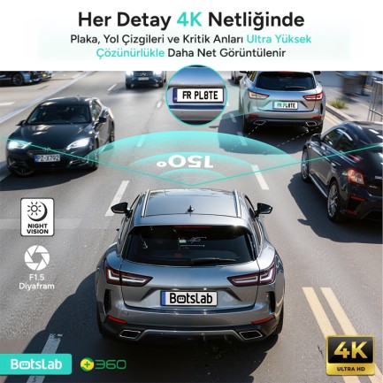 360+ Botslab HK40 Plus 4K Araç İçi Kamera - Thumbnail