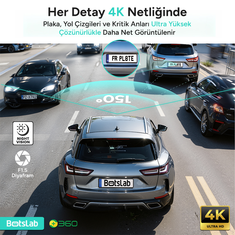 360+ Botslab HK40 Plus 4K Araç İçi Kamera