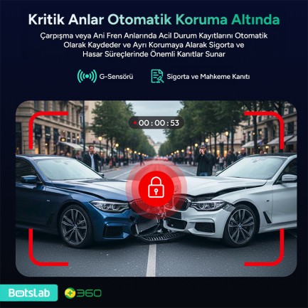 360+ Botslab HK40 Plus 4K Araç İçi Kamera - Thumbnail