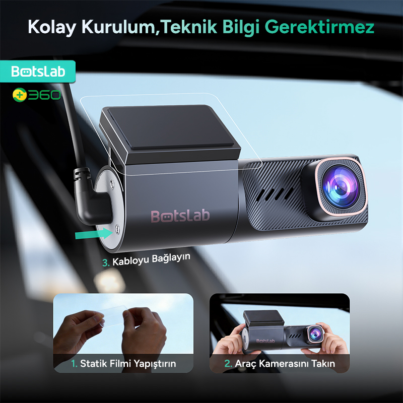 360+ Botslab HK40 Plus 4K Araç İçi Kamera