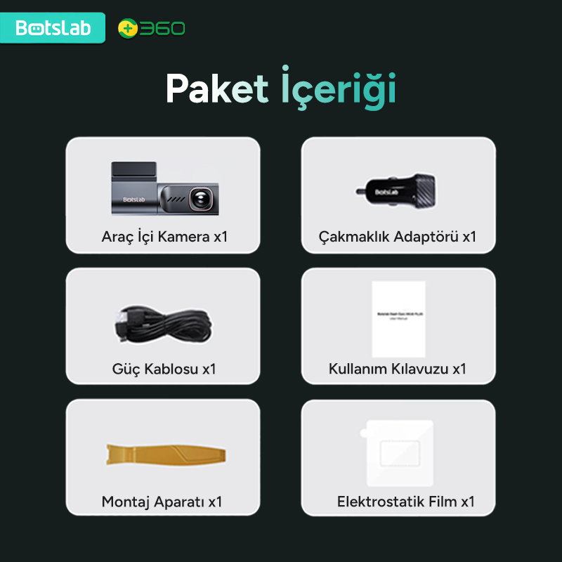 360+ Botslab HK40 Plus 4K Araç İçi Kamera