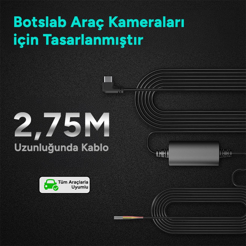 360+ Botslab G300H Pro ADAS 3K WiFi+GPS 150° Geniş Açı Gece Görüşlü Araç İçi Kamera Dash Cam Araç Kamerası+WDR+LCD Ekran+G-Sensör+Sesli Kontrol+Park Modu Kiti Combo