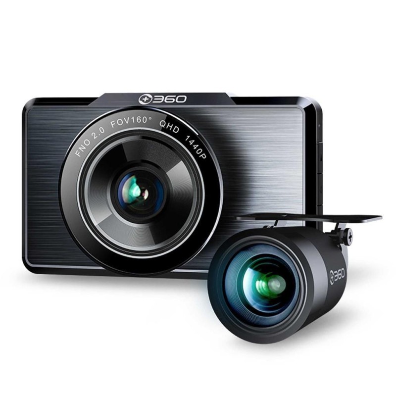 360+ G500H Wifi + GPS 2K Çift Kameralı 160° Geniş Açı Lens Gece Görüşlü Akıllı Araç İçi Kamera + 1080P Arka Kamera + Samsung 128GB Combo