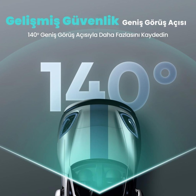 360+ Botslab HK30 Pro 2K QHD WiFi 140° Geniş Açı Gece Görüşlü Akıllı Araç İçi Kamera+ Park Modu Bağlantı Kablosu Combo 