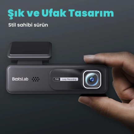 360+ Botslab HK30 Pro 2K QHD WiFi 140° Geniş Açı Gece Görüşlü Akıllı Araç İçi Kamera+ Park Modu Bağlantı Kablosu Combo - Thumbnail