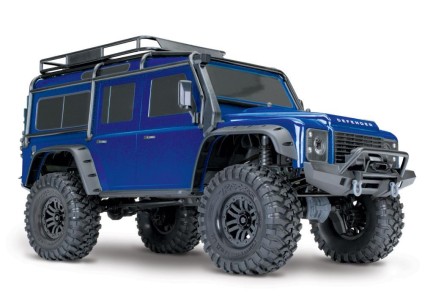 Traxxas TRX-4 Land Rover Defender 4X4 1/10 Scale Trail Rock Crawler TQi Elektrikli Rc Model Araba Mavi