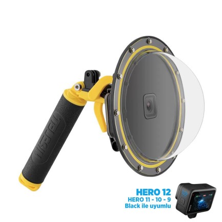 GoPro 6" Dome Port Housing Su Geçirmez Su Altı ve Üstü Yarım Küre ( Hero12 Black & Hero11 Black & Hero10 Black / Hero9 Black )