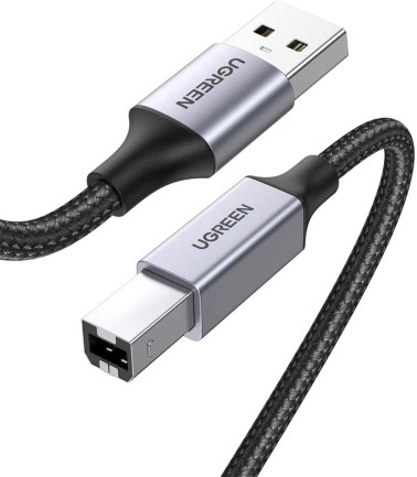 Ugreen USB-A to USB-B 2.0 Örgülü Yazıcı Kablosu 1 Metre