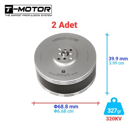 T-Motor MN605-S 320KV Brushless Fırçasız UAV Motor VTOL Multikopter Multi-rotor Quadcopter Hexacopter Drone Motoru (2Adet)