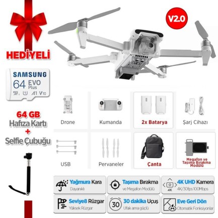 Xiaomi FIMI X8 SE 2022 V2.0 Fly More Combo 4K Kameralı Drone Seti Beyaz & Mikrofon Seti - 2 Bataryalı ve Çantalı ( Distribütör Garantili ) ( ÖN SİPARİŞ )