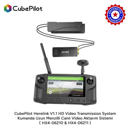 CubePilot Pixhawk Herelink V1.1 HD Video Transmission System Kumanda Uzun Menzilli Canlı Video Aktarım Sistemi ( HX4-06210 & HX4-06211 )