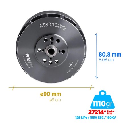 T-Motor AT8030 85CC 160KV Fixed Wing Sabit Kanatlı VTOL UAV Brushless Uçak Motoru T-Motor AT8030 85CC 160KV Fixed Wing Sabit Kanatlı VTOL UAV Brushless Uçak Motoru