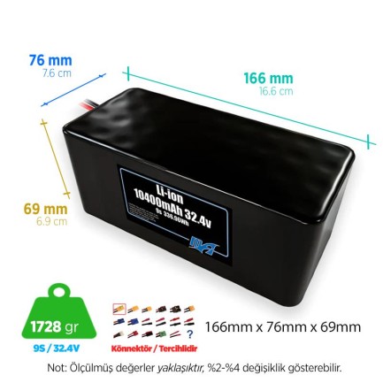 MaxAmps 10400 mAh 9S 4P 32.4v Lityum İon Li-İon Batarya Pil MaxAmps 10400 mAh 9S 4P 32.4v Lityum İon Li-İon Batarya Pil