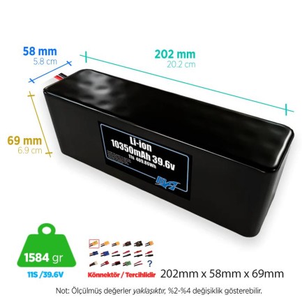 MaxAmps 10350 mAh 11S 3P 39.6v Lityum İon Li-İon Batarya Pil MaxAmps 10350 mAh 11S 3P 39.6v Lityum İon Li-İon Batarya Pil