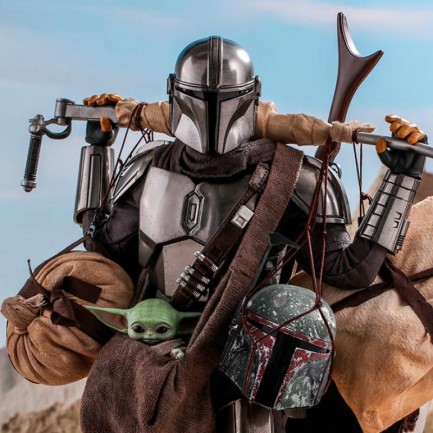 Hot Toys The Mandalorian and Grogu (Deluxe Version) Sixth Scale Figure Set - 908289 - Star Wars / The Bad Batch - TMS52 (ÖN SİPARİŞ)