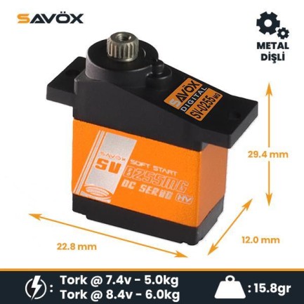 Savox SV-0255MG Digital Servo DC Motor High Voltage Metal Dişli