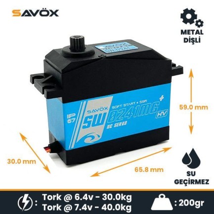 Savox SW-0241MGP Digital Servo DC Motor High Voltage Su Geçirmez Metal Dişli Savox SW-0241MGP Digital Servo DC Motor High Voltage Su Geçirmez Metal Dişli
