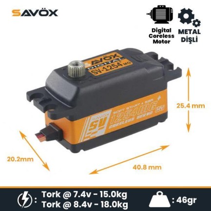 Savox SV1254MGP Digital Servo Coreless Motor High Voltage Metal Dişli Savox SV1254MGP Digital Servo Coreless Motor High Voltage Metal Dişli
