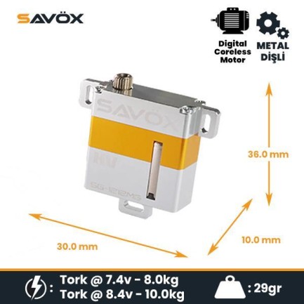 Savox SG1212MG Digital Servo Coreless Motor High Voltage Metal Dişli Savox SG1212MG Digital Servo Coreless Motor High Voltage Metal Dişli